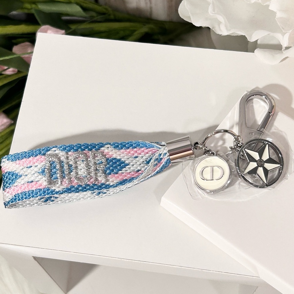 Dior Blue and Pink Keychain with Dior Charms - Picture 3 of 7